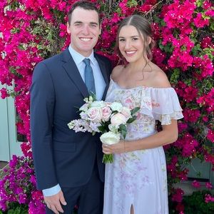 Dear Cleo Floral bridesmaid off the shoulder dress - worn once